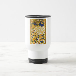 Peacock Antique Vintage Colourful Travel Mug