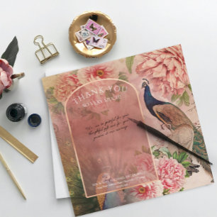 Peacock Arch Blush Pink Peony Flower Thank You