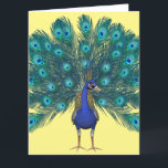 PEACOCK ART BIG BIRTHDAY GREETING CARD<br><div class="desc">WISHING YOU A BRIGHT AND BEAUTIFUL PEACOCK ART BIRTHDAY GREETING CARD. SUITABLE FOR FRAMING.</div>