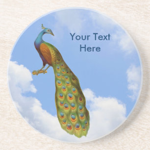Peacock Art Customizable Animal Coaster