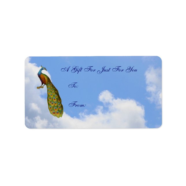 Peacock Art Customizable Gift Tag (Front)