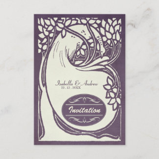 Peacock art deco invitation