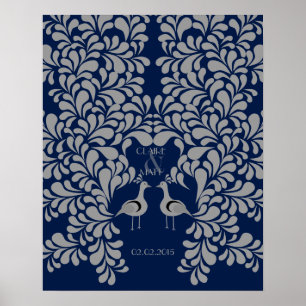 Peacock Art Deco wedding signing guest book