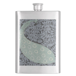 Peacock Art Nouveau Bird Classic Hip Flask