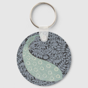 Peacock Art Nouveau Bird Classic Keychain