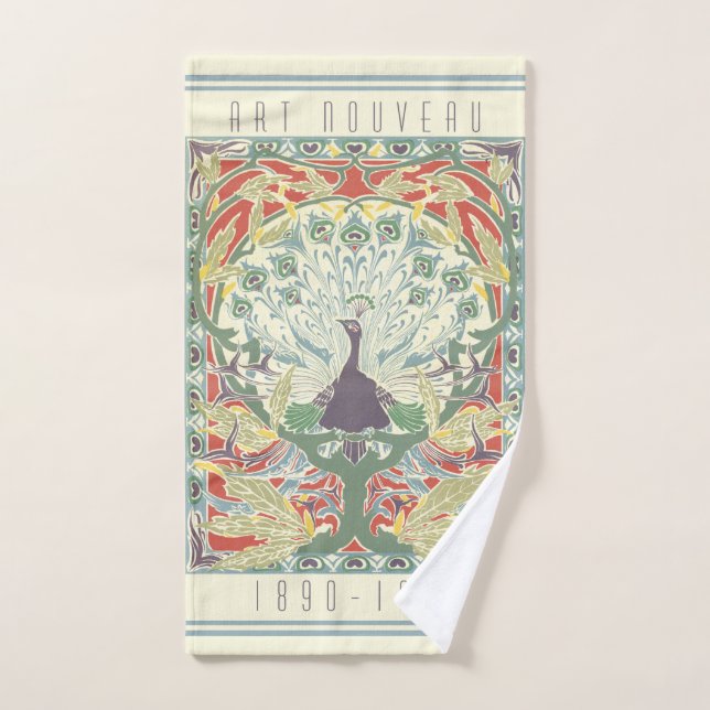 Peacock Art Nouveau Fière (Serviette à main)
