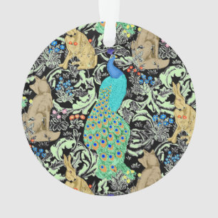 Peacock Art Nouveau Impression, Turquoise & Neutra