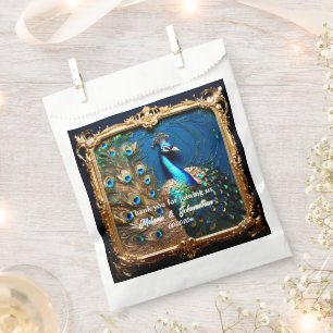 Peacock art nouveau luxury decorative frame favour bag