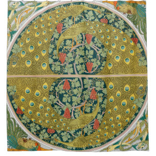 Peacock Art Nouveau Style round intricate design