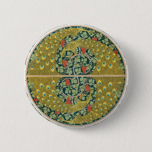Peacock Art Nouveau Style round intricate design 2 Inch Round Button