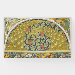Peacock Art Nouveau Style round intricate design Banner