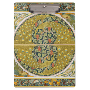 Peacock Art Nouveau Style round intricate design Clipboard