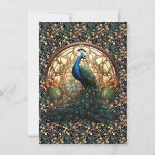 Peacock Art Nouveau sur la carte Note 1