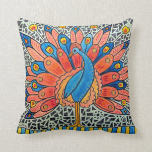 Peacock Art Pillow