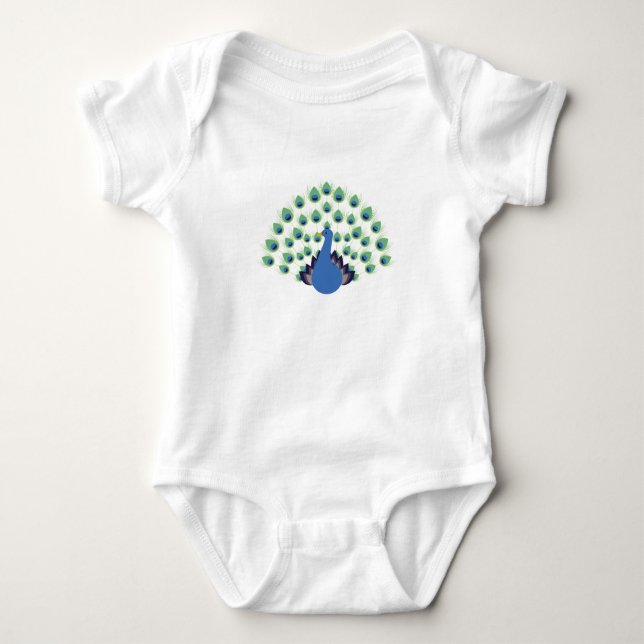 Peacock Baby Bodysuit (Front)