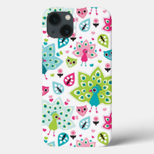 peacock bird and owl iPhone 13 case
