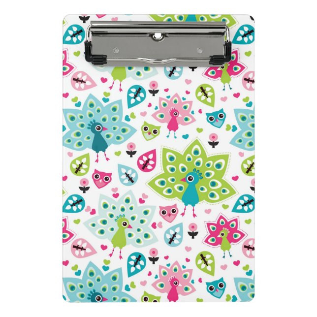 peacock bird and owl mini clipboard (Front)