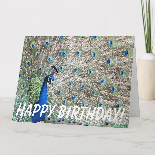 Peacock Bird Birthday Big Greeting Card (Front)