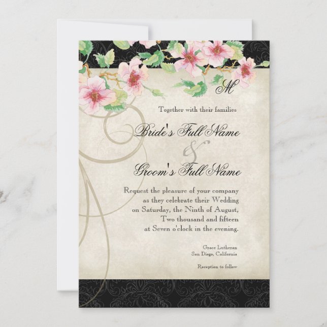 Peacock Bird Cage - Faire-part de mariage (Devant)