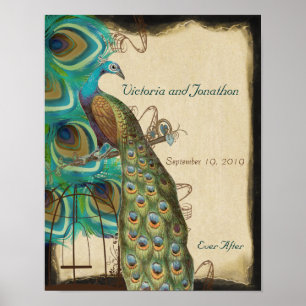 Peacock Bird Cage Print Wedding Reception