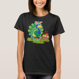 Peacock Bird Easter Egg Hunting Bunny Peacock East T-Shirt