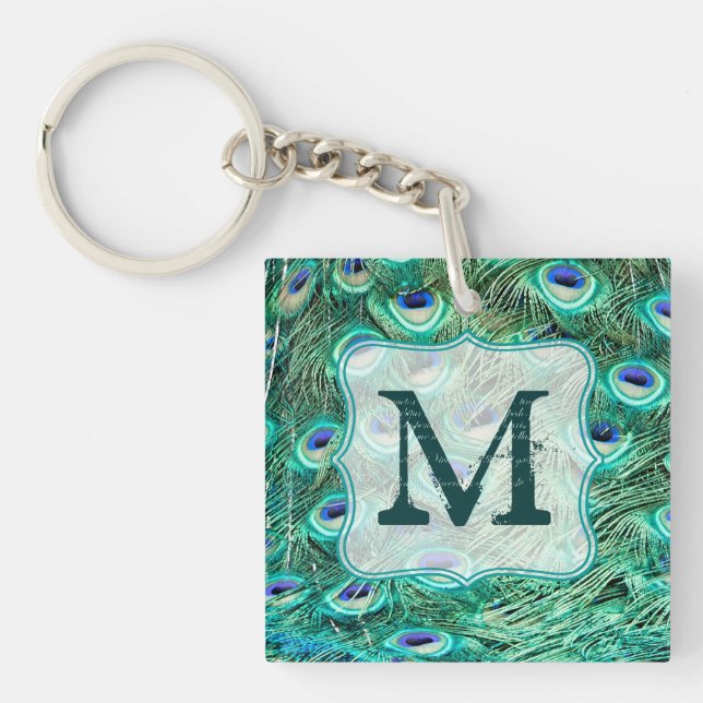 Peacock Bird Feather Turquoise Turquoise Vint Port (Devant)