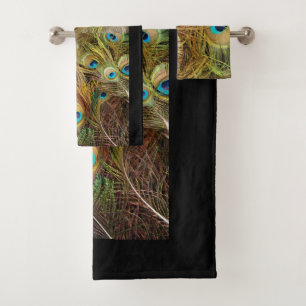 Peacock Bird Feathers Animals Bath Towel Set