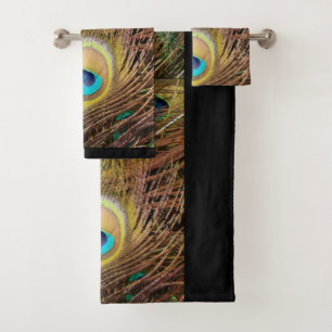 Peacock Bird Feathers Animals Bath Towel Set