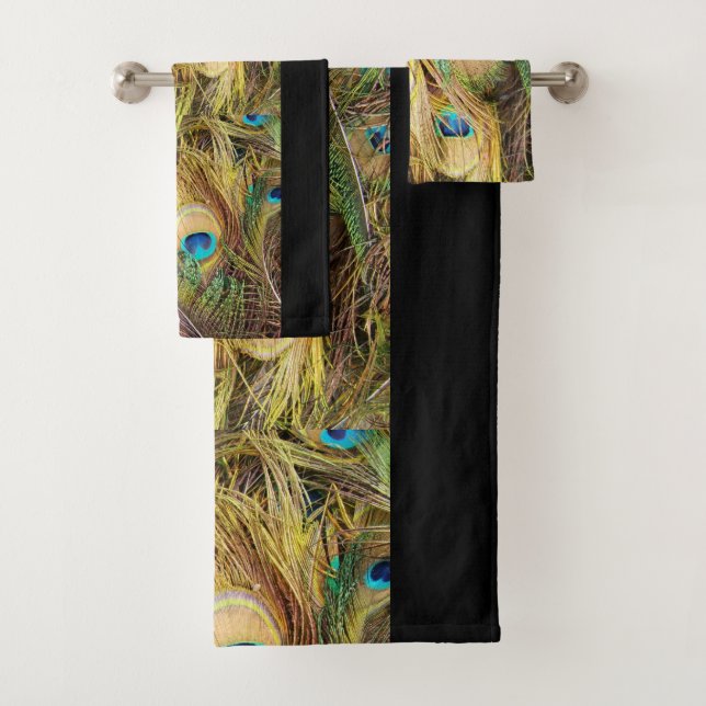 Peacock Bird Feathers Animals Bath Towel Set (Insitu)