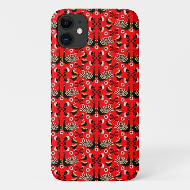 Peacock Bird Folk Art.     Case-Mate iPhone Case (Back)