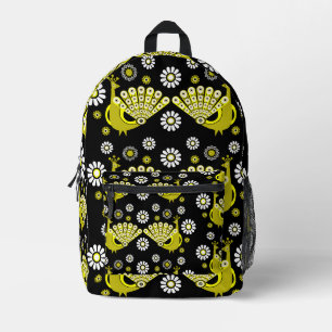Peacock Bird Graphic Art Printed Backpack
