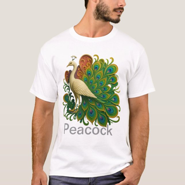 Peacock Bird  T-Shirt (Front)