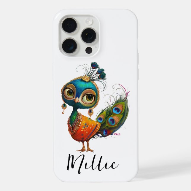 Peacock Bird Whimsical  iPhone Case (Back)