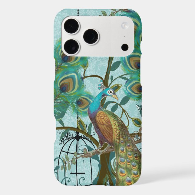Peacock Birdcage Damask iPhone X Coque (Verso)