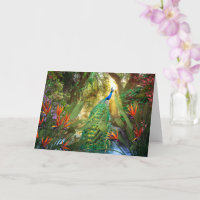 Peacock Birds of Paradise Landscape Painting