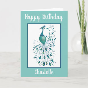 Peacock Birthday Card