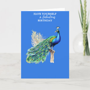 Peacock birthday card, Have a fabulous birthday  Thank You Card