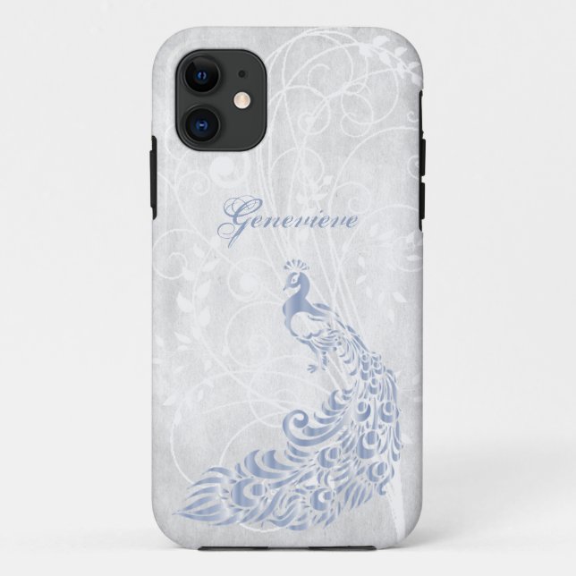 Peacock bleu clair iPhone personnalisé 11 Coque (Dos)