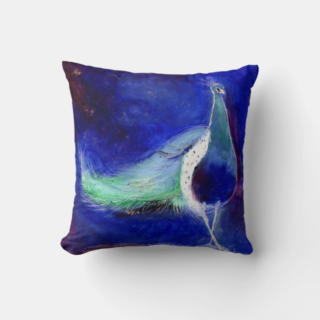 Peacock Blue 2013 Throw Pillow (Front)