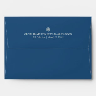 Peacock Blue 5x7 Minimalist Wedding Envelope