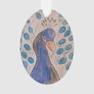 Peacock Blue Acrylic Ornament