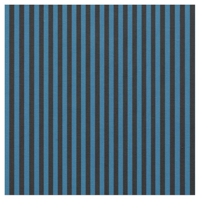 peacock blue and black stripes fabric (Close Up)