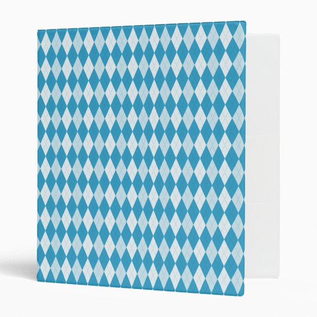 Peacock Blue Argyle Small Diamond Shape Binder (Front/Inside)