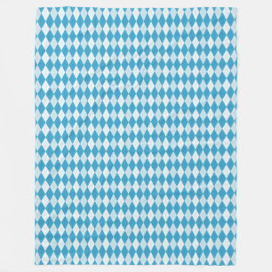 Peacock Blue Argyle Small Diamond Shape Fleece Blanket