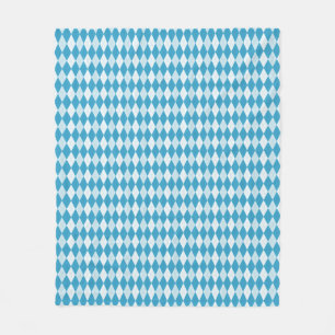 Peacock Blue Argyle Small Diamond Shape Fleece Blanket