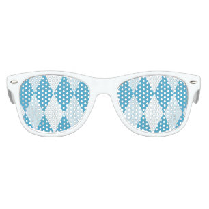 Peacock Blue Argyle Small Diamond Shape Kids Sunglasses