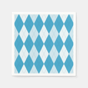 Peacock Blue Argyle Small Diamond Shape Napkin