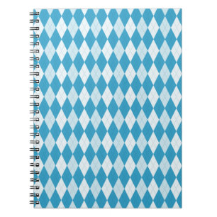Peacock Blue Argyle Small Diamond Shape Notebook