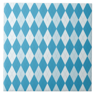 Peacock Blue Argyle Small Diamond Shape Tile