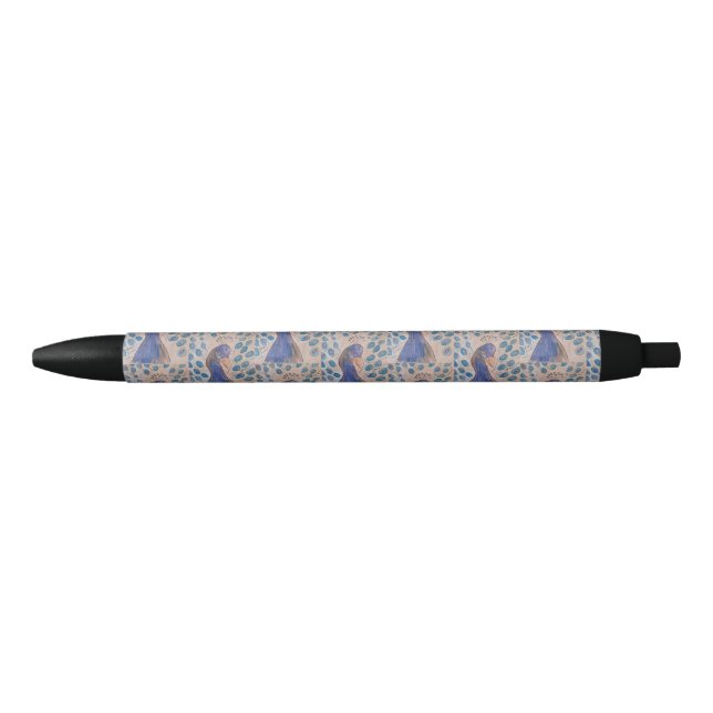 Peacock Blue Black Ink Pen (Front)